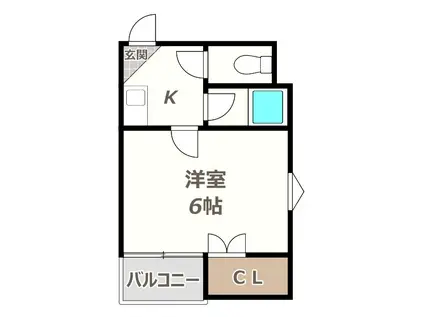 フレール西田辺(1K/9階)の間取り写真