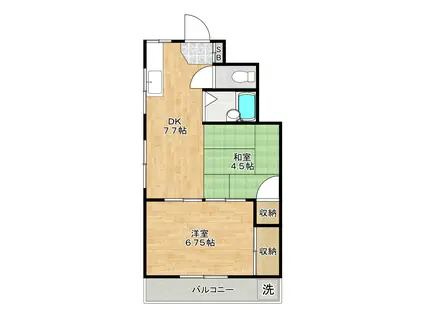 池上公園ハイツ(2DK/3階)の間取り写真