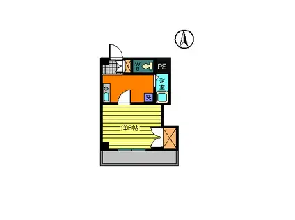 イースト・1(1K/2階)の間取り写真