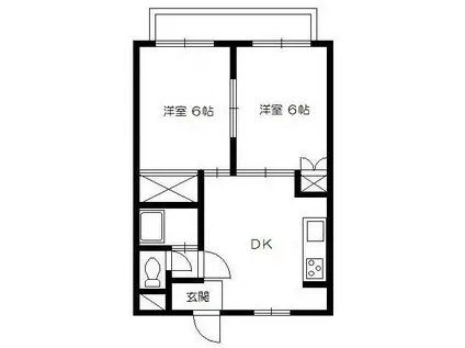 パステル日吉(2DK/2階)の間取り写真
