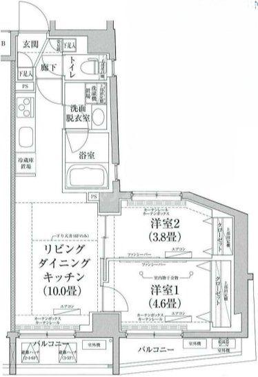 ティモーネ プレミアム東十条(2LDK/2階)の間取り写真