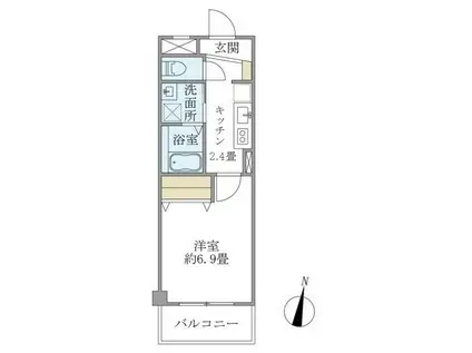 フジ・プライムコート(1K/1階)の間取り写真