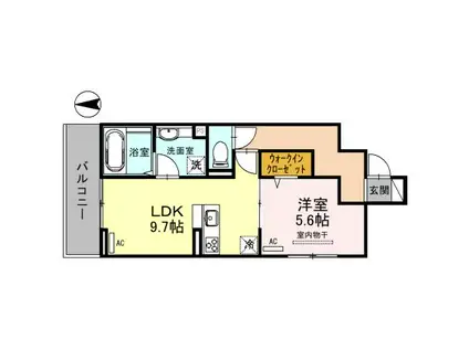 エミネンシア御崎公園(1LDK/3階)の間取り写真