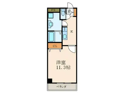 ギャラン貴船(1K/3階)の間取り写真