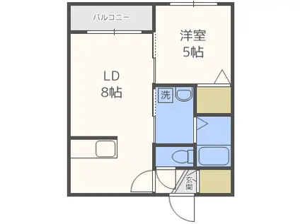 A BOND GRAN菊水(1LDK/4階)の間取り写真