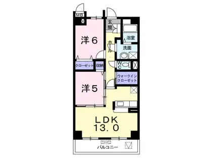 グレイスコート(2LDK/2階)の間取り写真