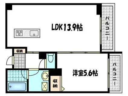 ROMAN BEL AIR(1LDK/3階)の間取り写真