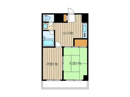 タマルビル(2DK/5階)の間取り写真