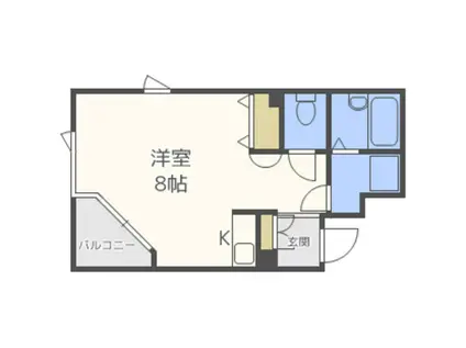 サンシティ姪浜(1K/2階)の間取り写真