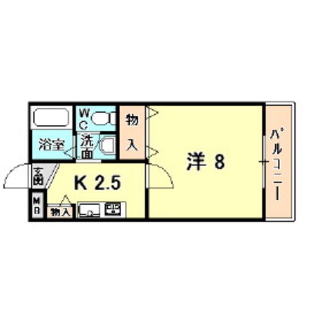 青木町YUMING FLAT(1K/1階)の間取り写真