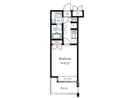 ダイナコートブロッサム天神南(1K/6階)の間取り写真