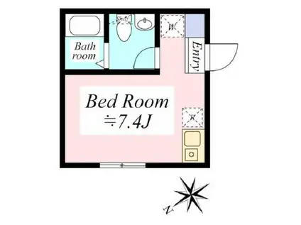 レテエレガンス下北沢(ワンルーム/1階)の間取り写真