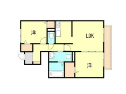 フィカーサ大久保(2LDK/1階)の間取り写真