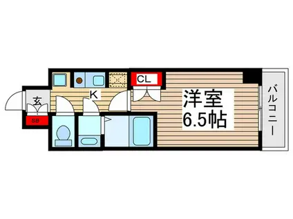 グランドゥールふじみ野(1K/5階)の間取り写真