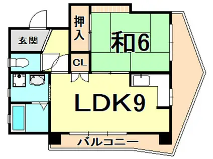 デュードロップ浜(1LDK/1階)の間取り写真