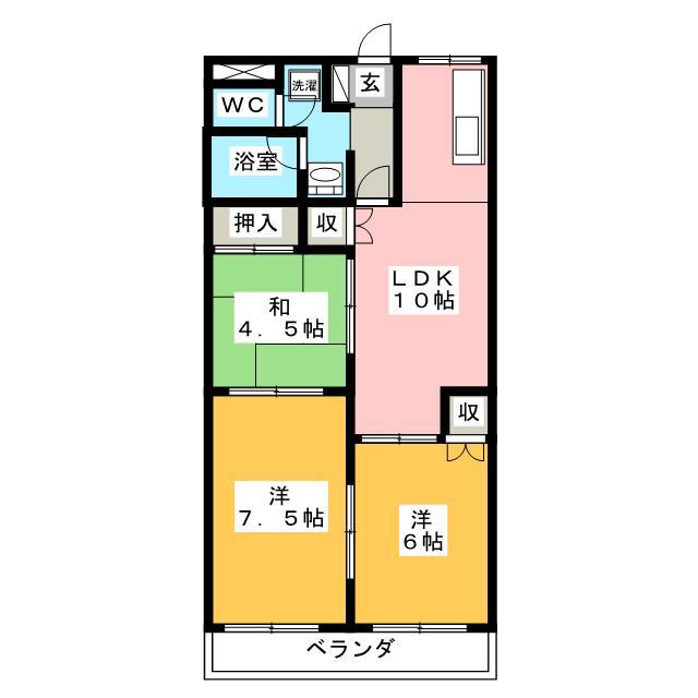 ブラウンシティー715(3LDK/3階)の間取り写真