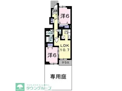 エテルノ ピアッツァ A(2LDK/1階)の間取り写真