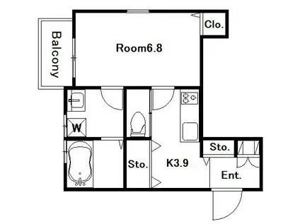 SIGNPOSTジラソーレ(1K/1階)の間取り写真