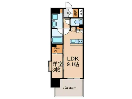 サニークレスト東比恵(1LDK/5階)の間取り写真