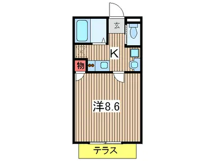 SOLID 天台(1K/1階)の間取り写真
