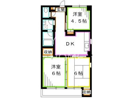 コーポタカ(3DK/1階)の間取り写真