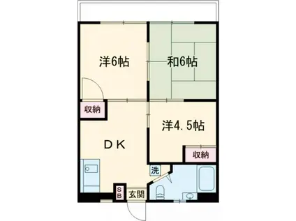 二宮ハイツ(3DK/3階)の間取り写真