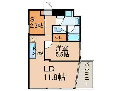 長崎6丁目マンション(1SLDK/5階)の間取り写真
