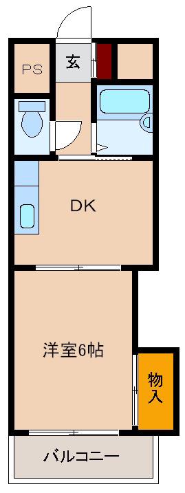 新大阪グランドハイツ北(1DK/5階)の間取り写真