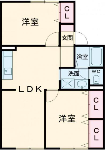 ソルフェージュCITYI(2LDK/2階)の間取り写真