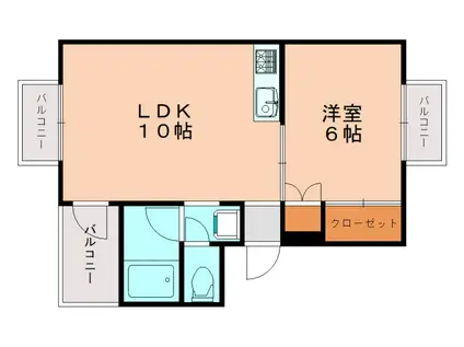 TS崎村ビル(1LDK/5階)の間取り写真
