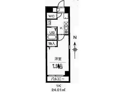 プルミエ千成(1K/2階)の間取り写真