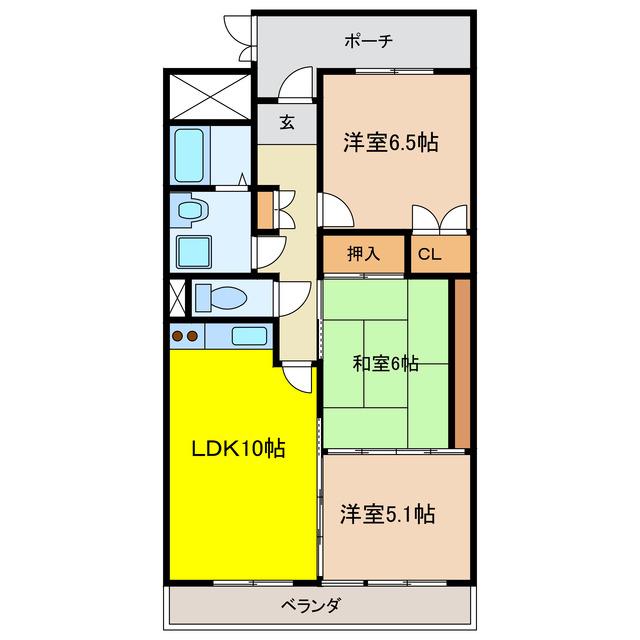 アプレシエ(3LDK/7階)の間取り写真
