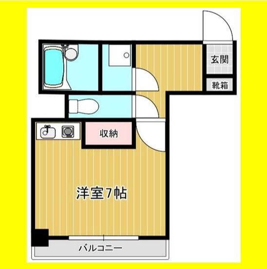 サウスポットガーデン(ワンルーム/9階)の間取り写真