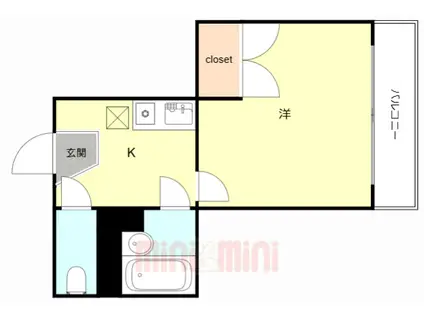 ロイヤルコート神戸岡本(1K/4階)の間取り写真