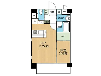 フェリーチェ熊本駅西(1LDK/7階)の間取り写真