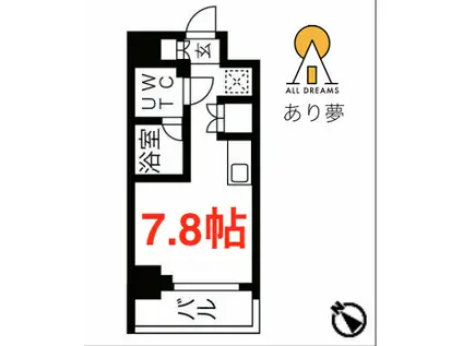 クラリッサ大通公園(ワンルーム/8階)の間取り写真