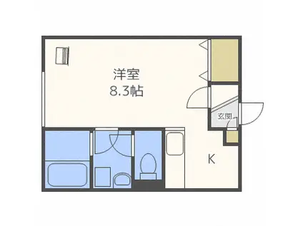 VIVO 伏古(1K/2階)の間取り写真