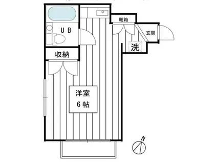 ソラール海楽(ワンルーム/2階)の間取り写真