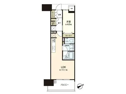 ザ・広島フロント(1LDK/5階)の間取り写真