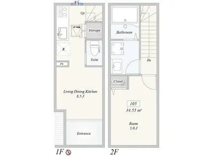 リベルテ白鷺(1LDK/1階)の間取り写真