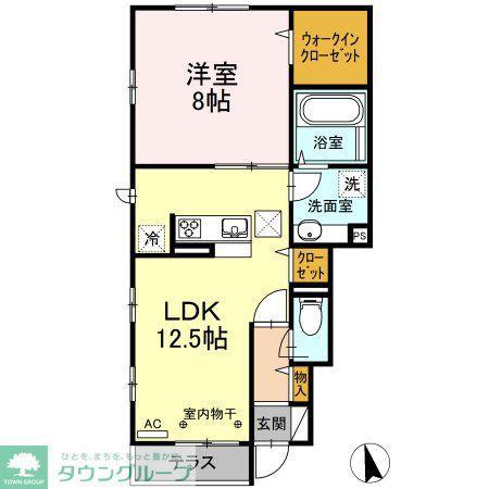 さくらII(1LDK/1階)の間取り写真