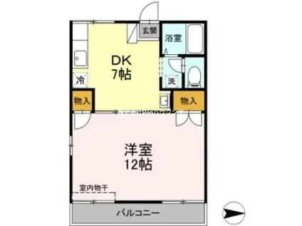 セジュール住吉B(1DK/1階)の間取り写真