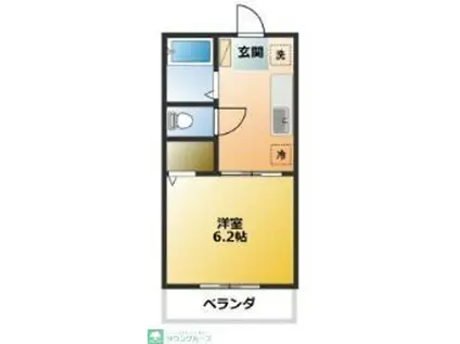 セントラルヒルズA(1K/2階)の間取り写真