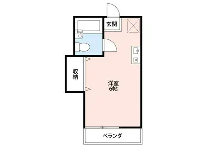 宝英ハイム(ワンルーム/2階)の間取り写真