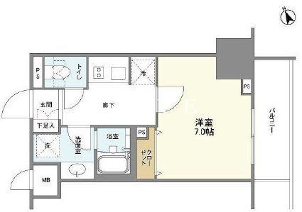 BLESS蔵前(1K/6階)の間取り写真