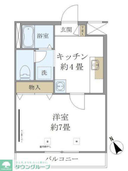 ヴィルクレールI(1K/2階)の間取り写真