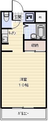 コマヴィレッジ(1K/4階)の間取り写真