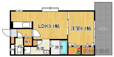 ブラン・ネージュ(1LDK/3階)の間取り写真