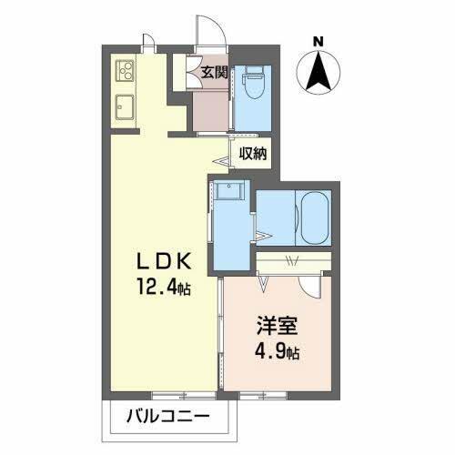 シェリール(1LDK/2階)の間取り写真