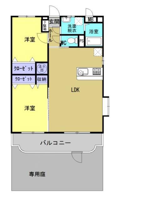 ユーミー須賀(2LDK/1階)の間取り写真